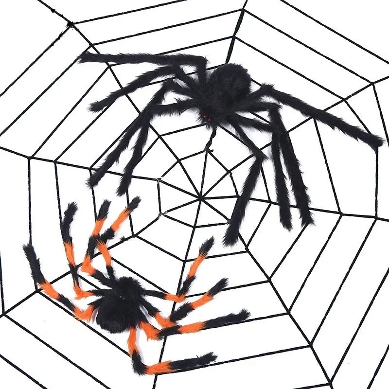 Araña de peluche gigante con patas flexibles para decorar