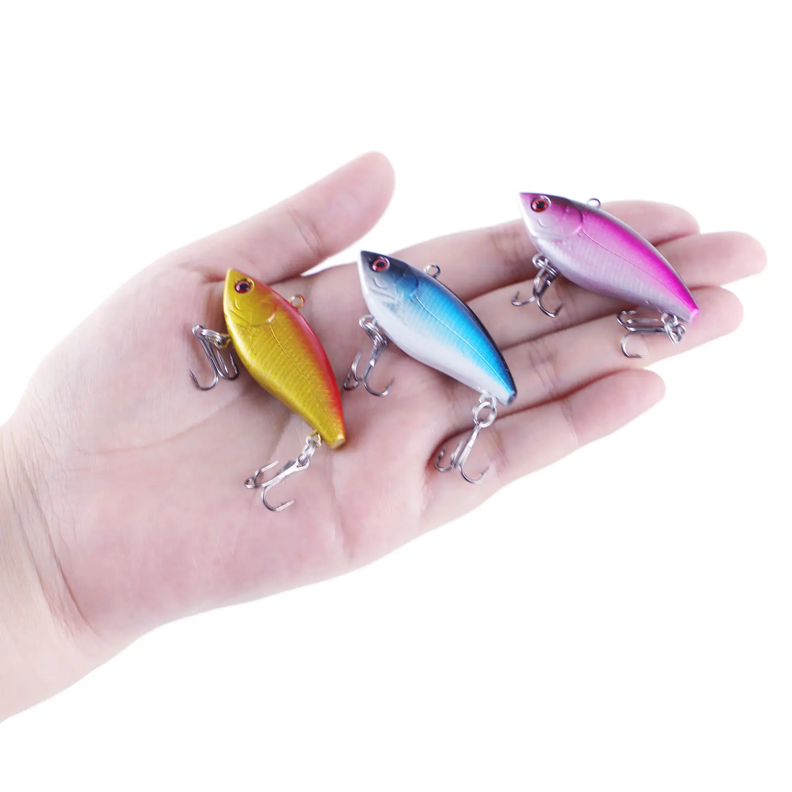 Free Fisher Señuelo VIB swimbait con anzuelo triple y ojos 3D