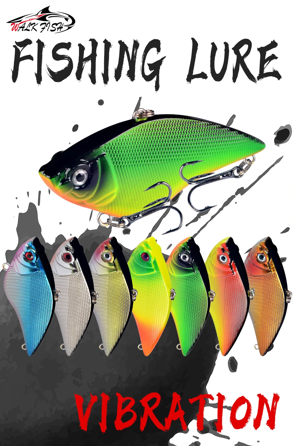 WALK FISH señuelo VIB 7 cm 16 g con anzuelos triples