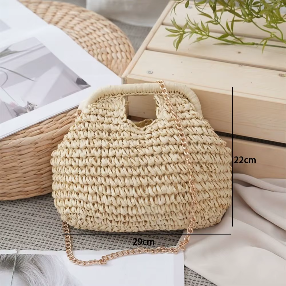 Bolso bandolera de paja para playa y viajes - imagen 2