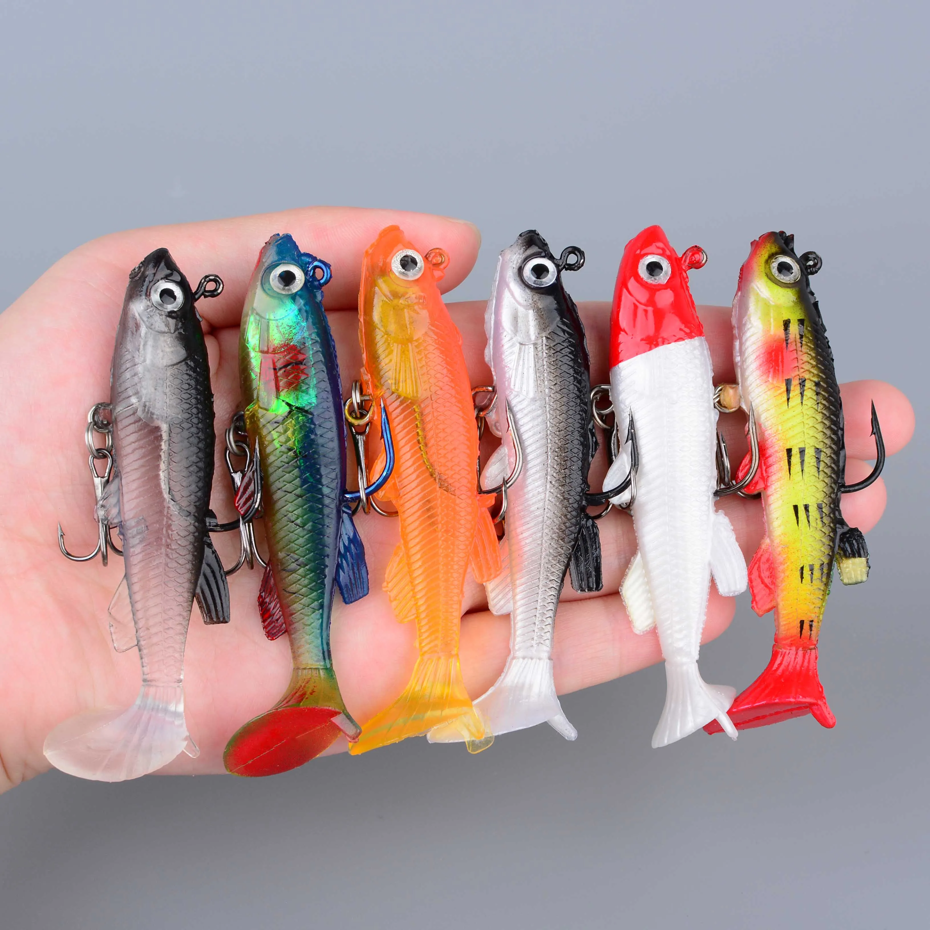 Señuelo blando tipo pececillo para pesca de lubina y lucio