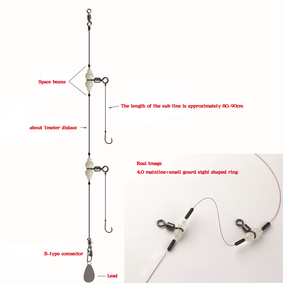 MNFT Giratorios de pesca 3 vias luminosos - Conector y gancho tamano L - imagen 5