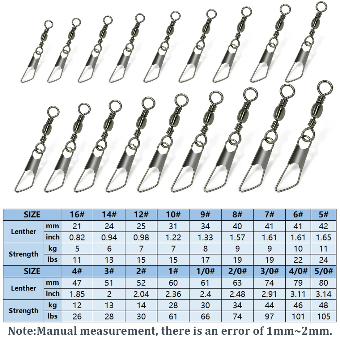 Giratorios de pesca acero inoxidable con broche para agua salada - imagen 5