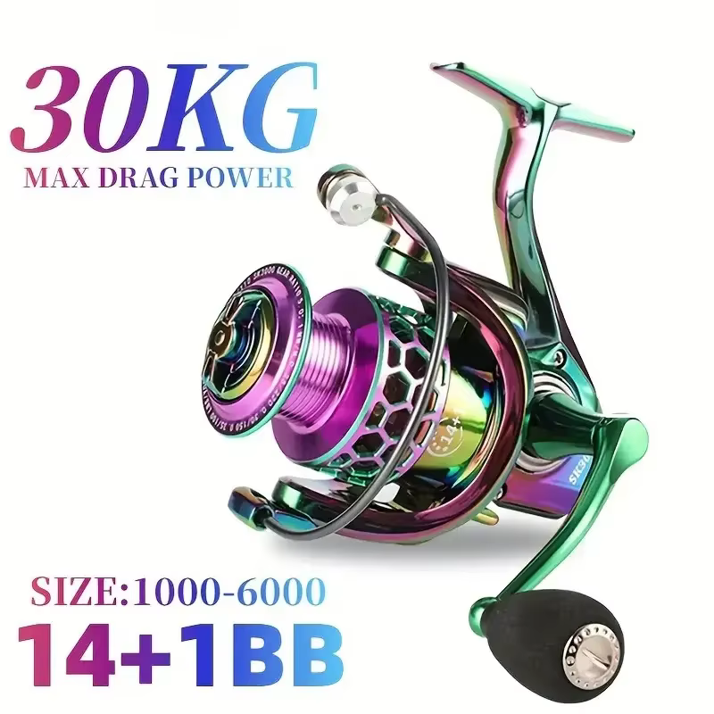 Carrete spinning SK 1000-6000 – 22 lb arrastre, balancín CNC