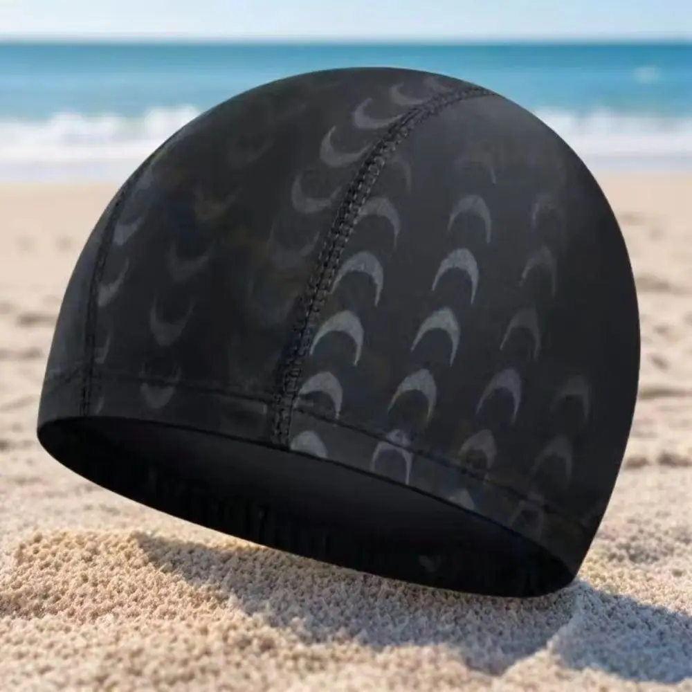 Gorro de natación universal nailon negro elástico con protección - imagen 3