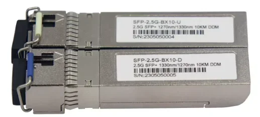 Vista del módulo SFP para fibra óptica
