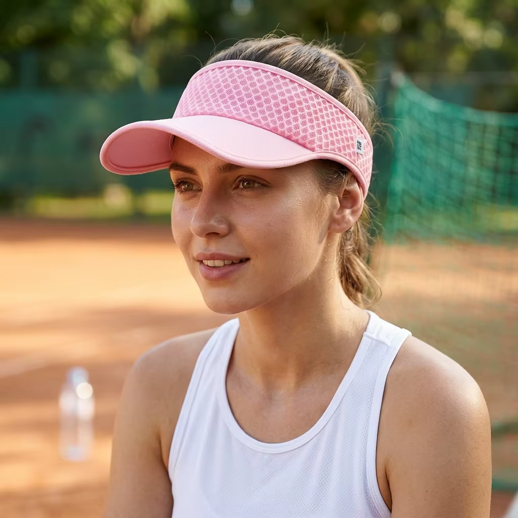 Visera deportiva con ala ancha, protección UV y abertura para coleta - imagen 3