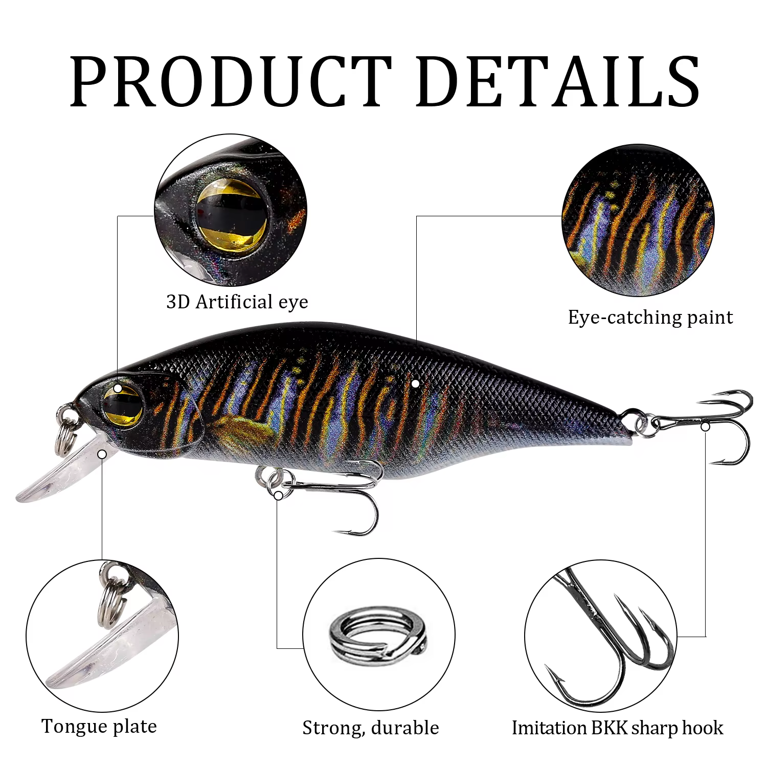 Minnow Flotante Jerkbait Ojos 3D para Carpa y Lucio - imagen 5