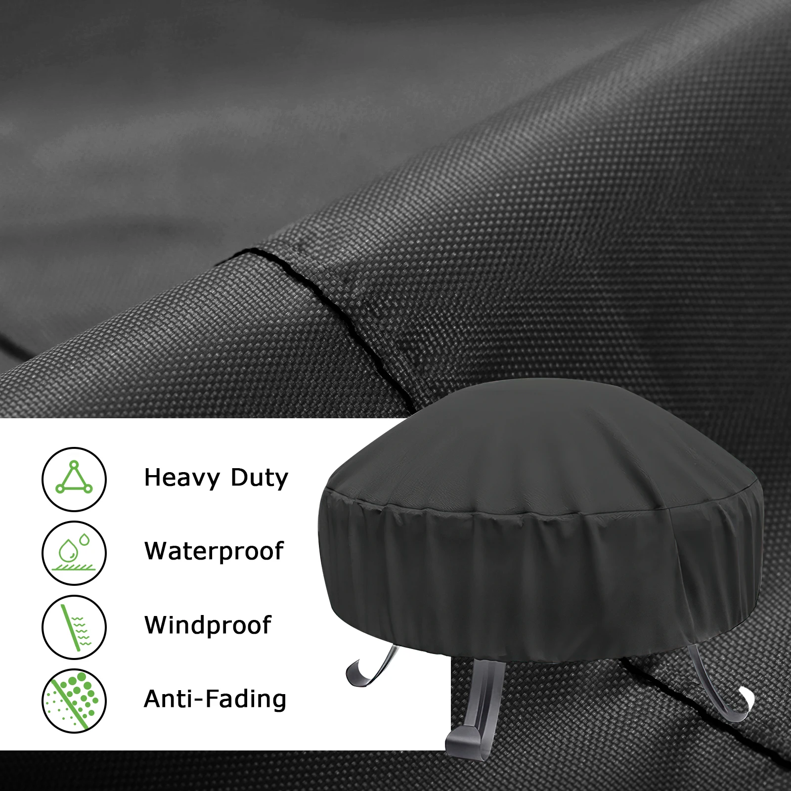 Cubierta impermeable hoguera redonda resistente al viento, polvo y UV - imagen 3