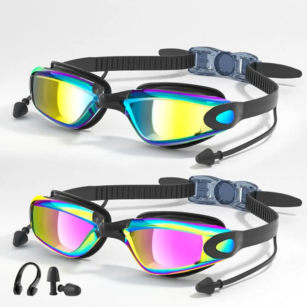 Gafas de natación impermeables antivaho silicona ajustables unisex