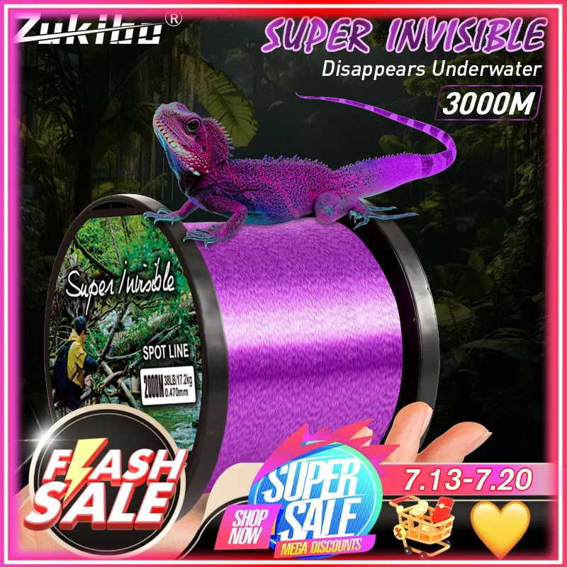 ZUKIBO Sedal fluorocarbono Invisible 2000m - Monofilamento recubierto - imagen 2