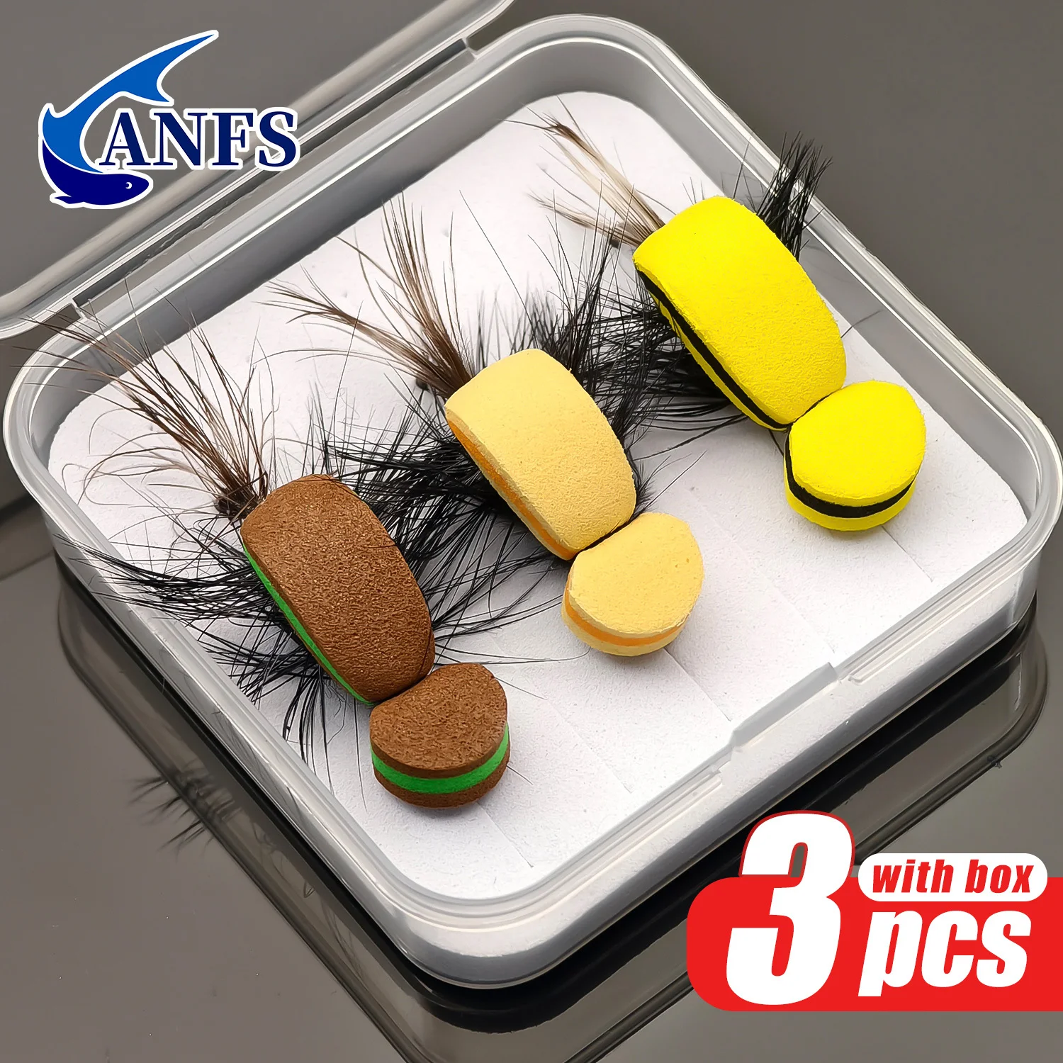 Moscas de espuma secas ANFS hechas a mano – Colores surtidos