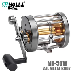 Carrete curricán SAMOLLA 50W acero inoxidable aguas profundas