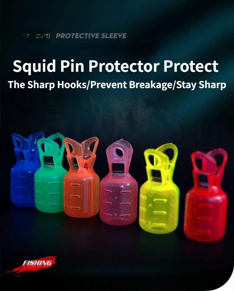 Funda protectora de agujas de calamar con gancho a presión