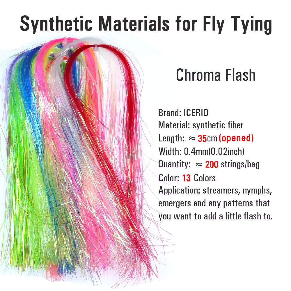 ICERIO 1/69 UV Ala de Hielo Flashabou - Material para Atar Moscas
