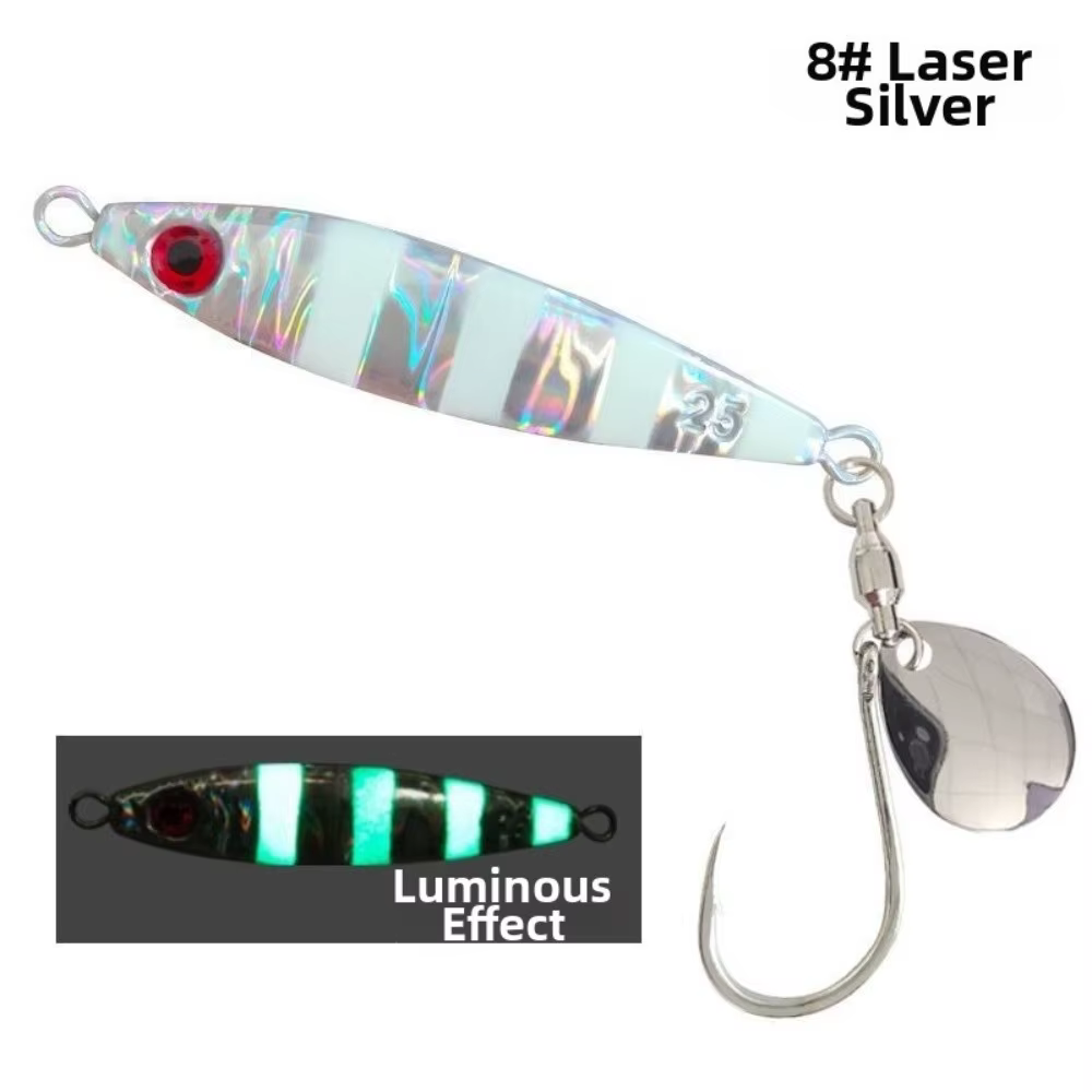 Spinnerbait Jigging para Agua Salada – Anzuelo Simple y Cuchilla Giratoria 60g 80g