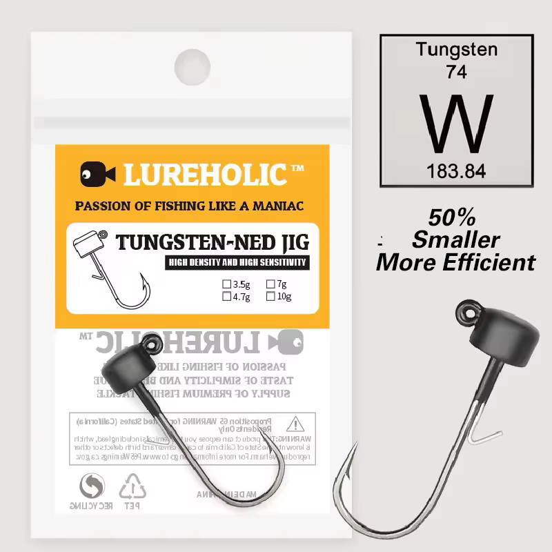 LUREHOLIC Cabeza Ned tungsteno con anzuelo Mustad - para lubina - imagen 5