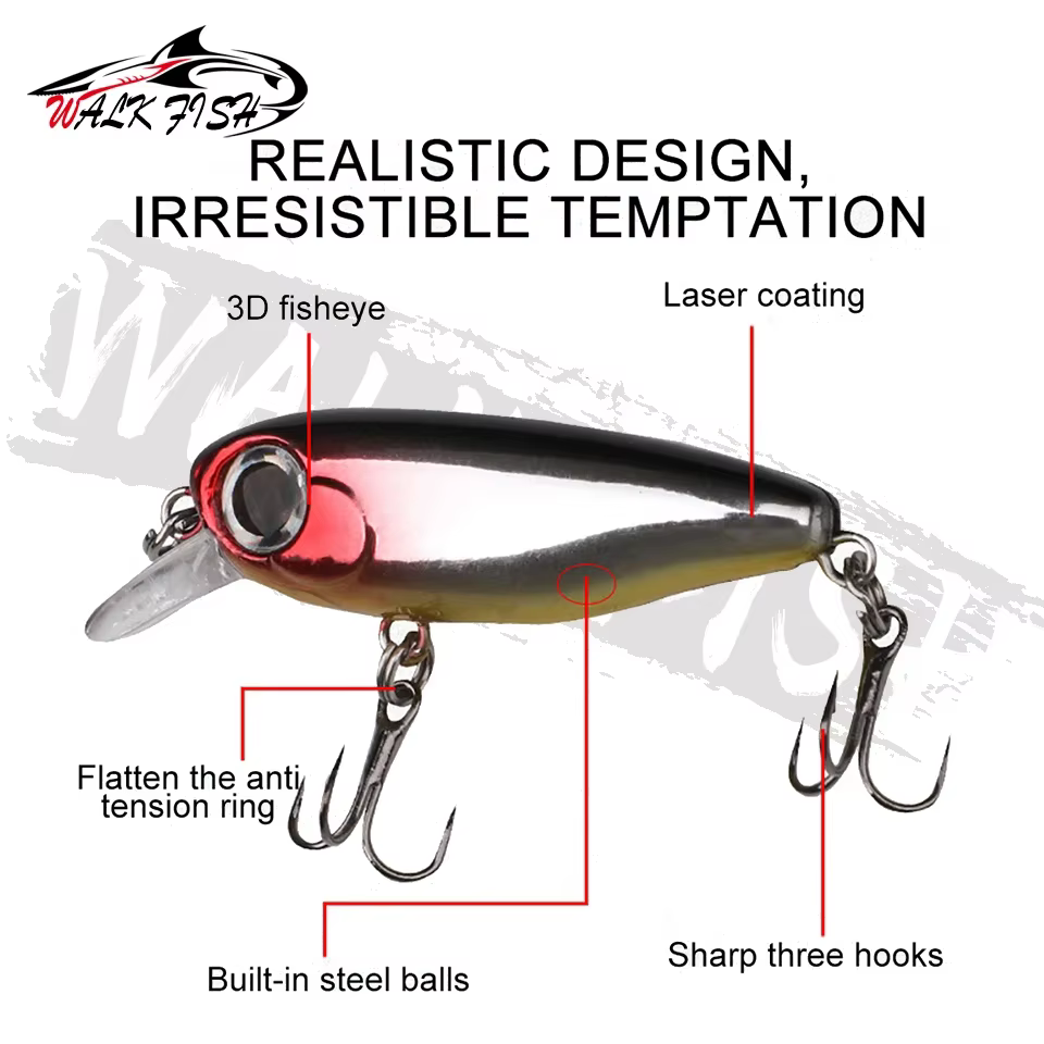 Walk Fish-Mini - Señuelo minnow hundimiento pequeño para lubina - imagen 3