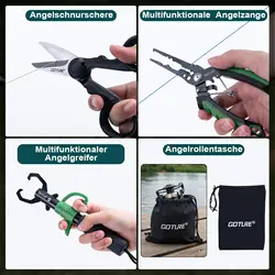 Kit Goture de Caña de carbono 1.8‑2.7 m con carrete y señuelos para lubina