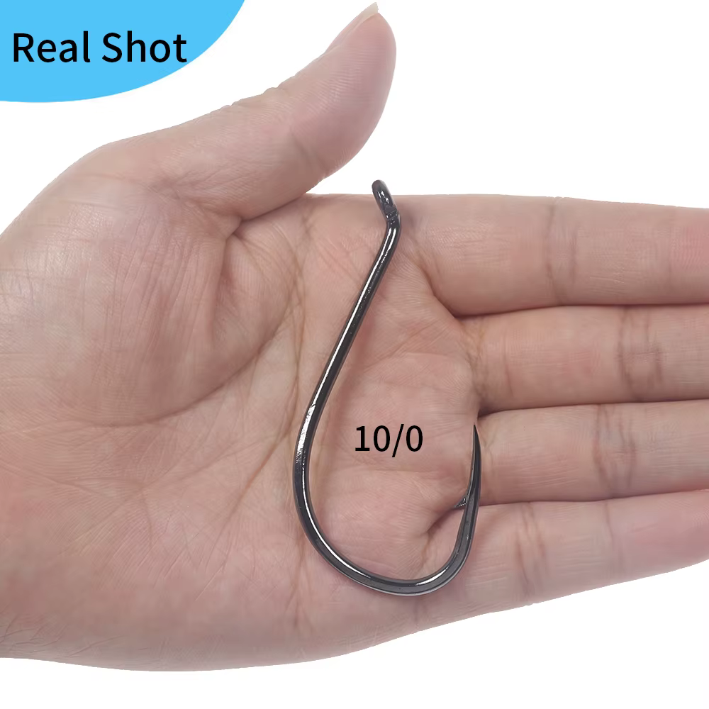 Elliv Anzuelo Offset Pico de Pulpo Negro – Alto Carbono #10/0 - imagen 4