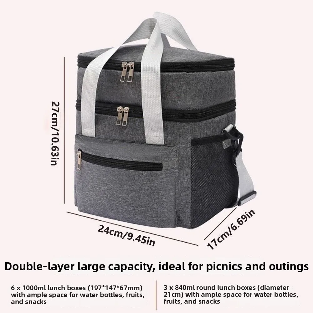 Bolsa térmica nevera portátil doble capa con correa hombro - imagen 2