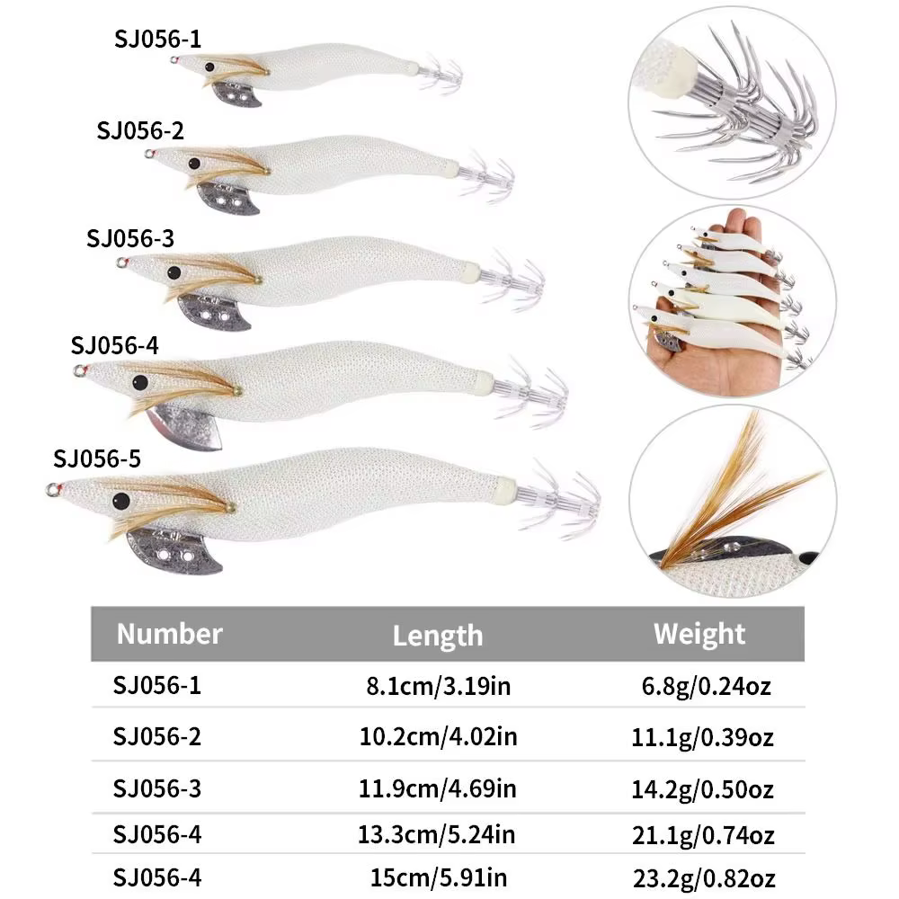 Señuelo Luminoso de Calamar Spinnerbait – Con Anzuelos - imagen 2