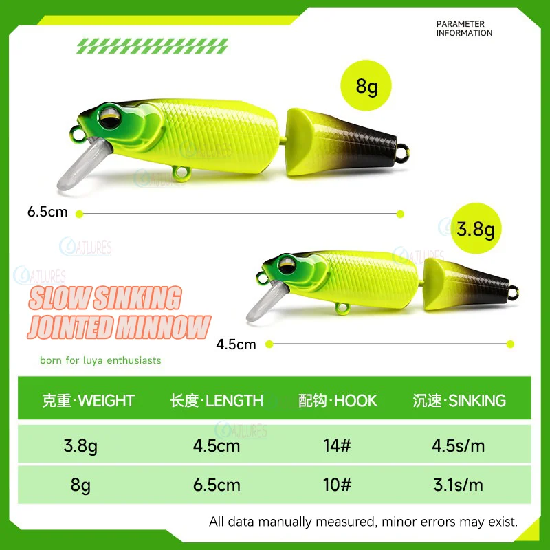 Señuelo Minnow articulado de hundimiento lento con triples reforzados - imagen 2