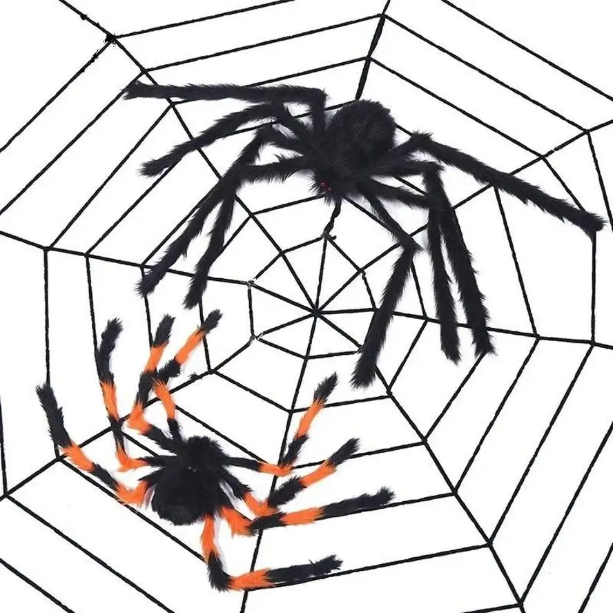 Araña de peluche gigante de Halloween, decoración suave interior - imagen 4