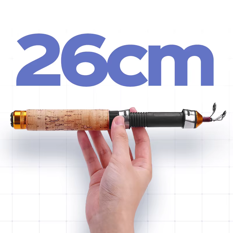 WEIHE Caña de pesca en hielo – Carbono mini con carrete - imagen 5