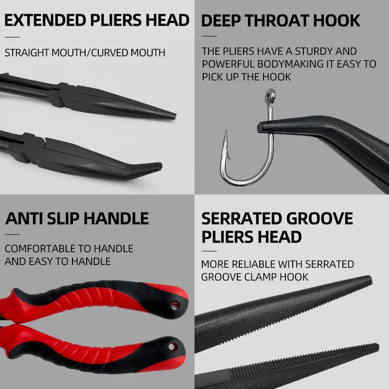 Alicates de pesca ShareShark de acero alto carbono con punta larga - imagen 3