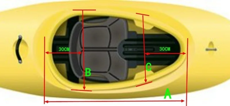 Guardabarros de cabina negro para kayak - vista frontal