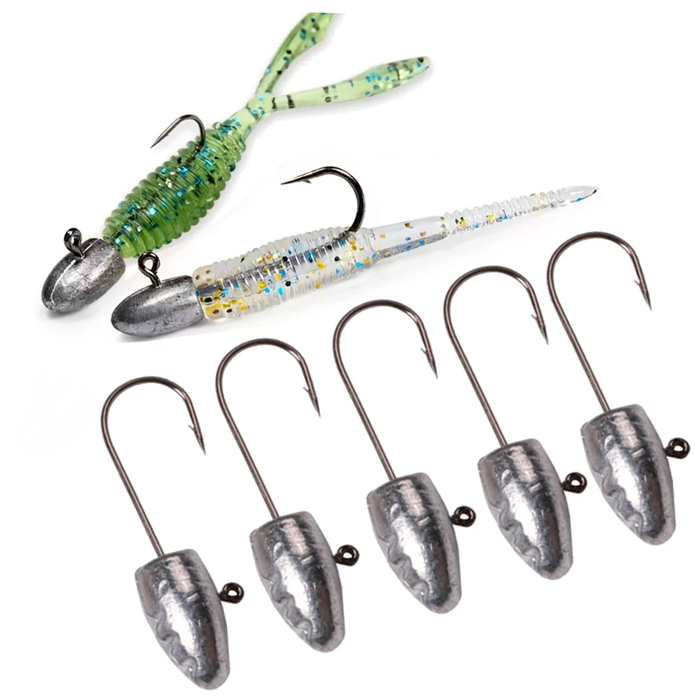 MrLurion Anzuelos Jig Head mini para vinilo larva – púas finas - imagen 4
