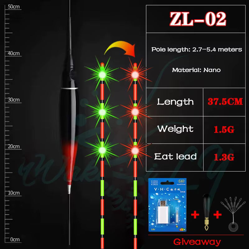 Flotador LED USB nocturno compacto – Boya de pesca - imagen 2