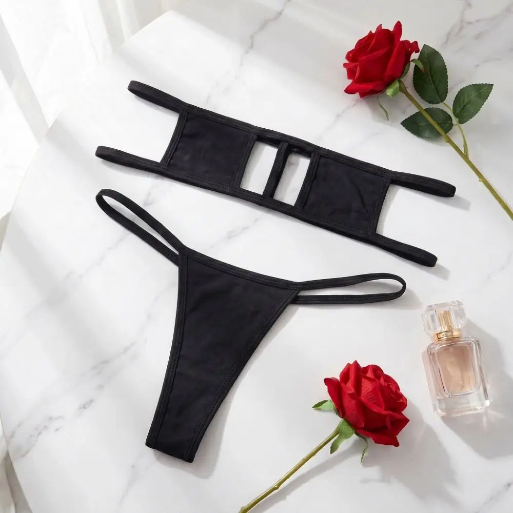Bikini de leopardo con tanga de aberturas y lencería de verano - imagen 3
