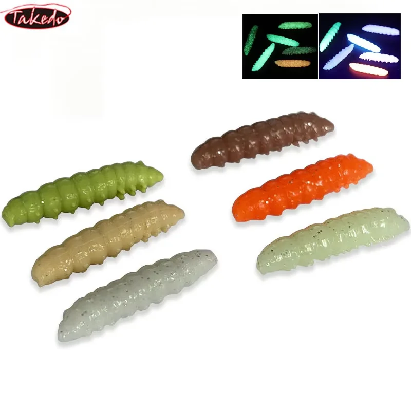 TAKEDO señuelos blandos UV luminosos TPE – gusano para trucha y lubina - imagen 2