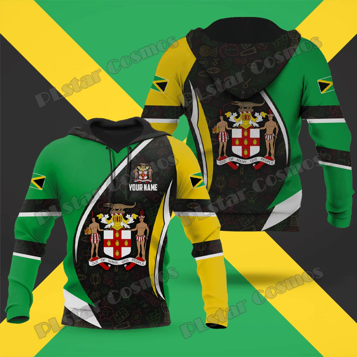 Sudadera con Capucha PLstar Cosmos – Estampado 3D Bandera Jamaica - imagen 3