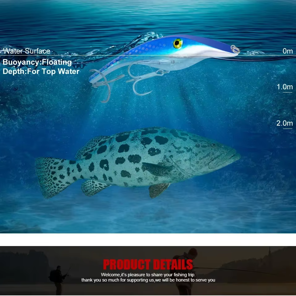 ALASICKA 14cm 43g Jerkbait Flotante Pike - Señuelo lento para Jerk y Troll - imagen 5