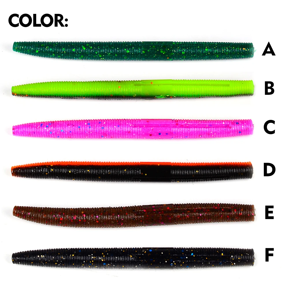 Señuelos blandos Sunlure para lubina: vinilo lombriz multicolor mar - imagen 5