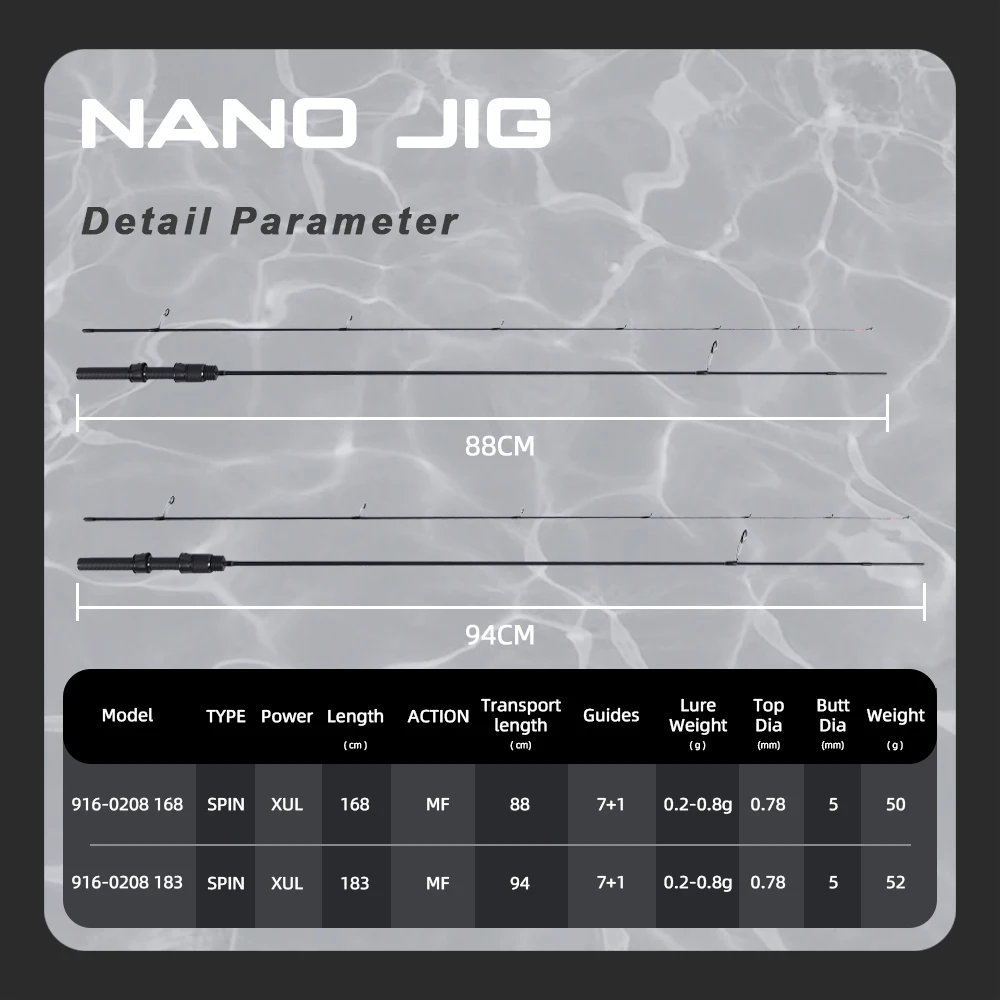 MIFINE Nano Jig Zero – Caña ultraligera para trucha y lubina - imagen 5