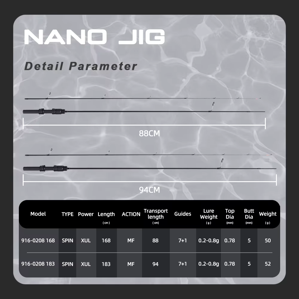 MIFINE Nano Jig Zero – Caña ultraligera para trucha y lubina - imagen 5