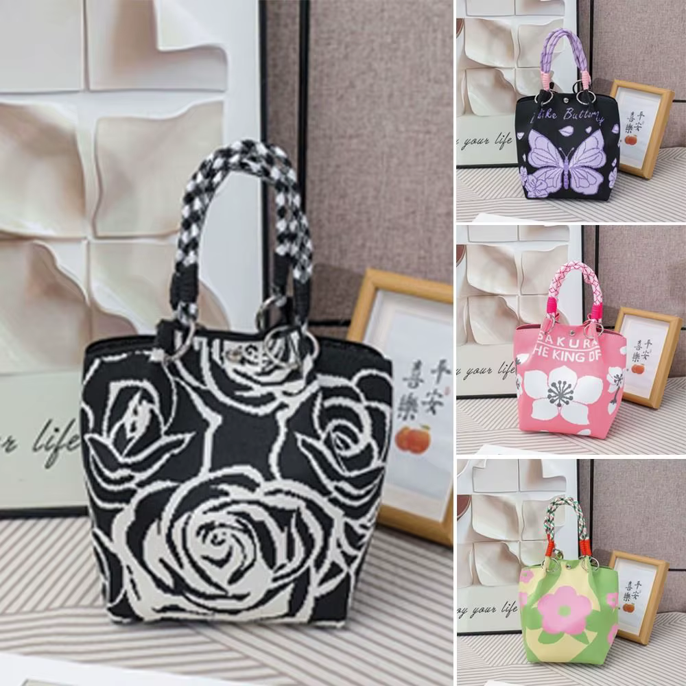 Bolso Tote Floral Tejido a Mano para Mujer – Gran Capacidad con Hebilla - imagen 3