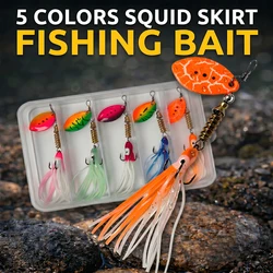 JSFUN Señuelos de cuchara metálicos con plumas y triples para lubina