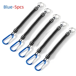 Mosquetón con cordón de seguridad para aparejos de pesca