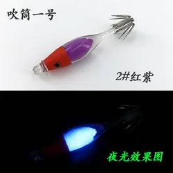 Pajarito para calamar fluorescente multicolor con forma de gamba