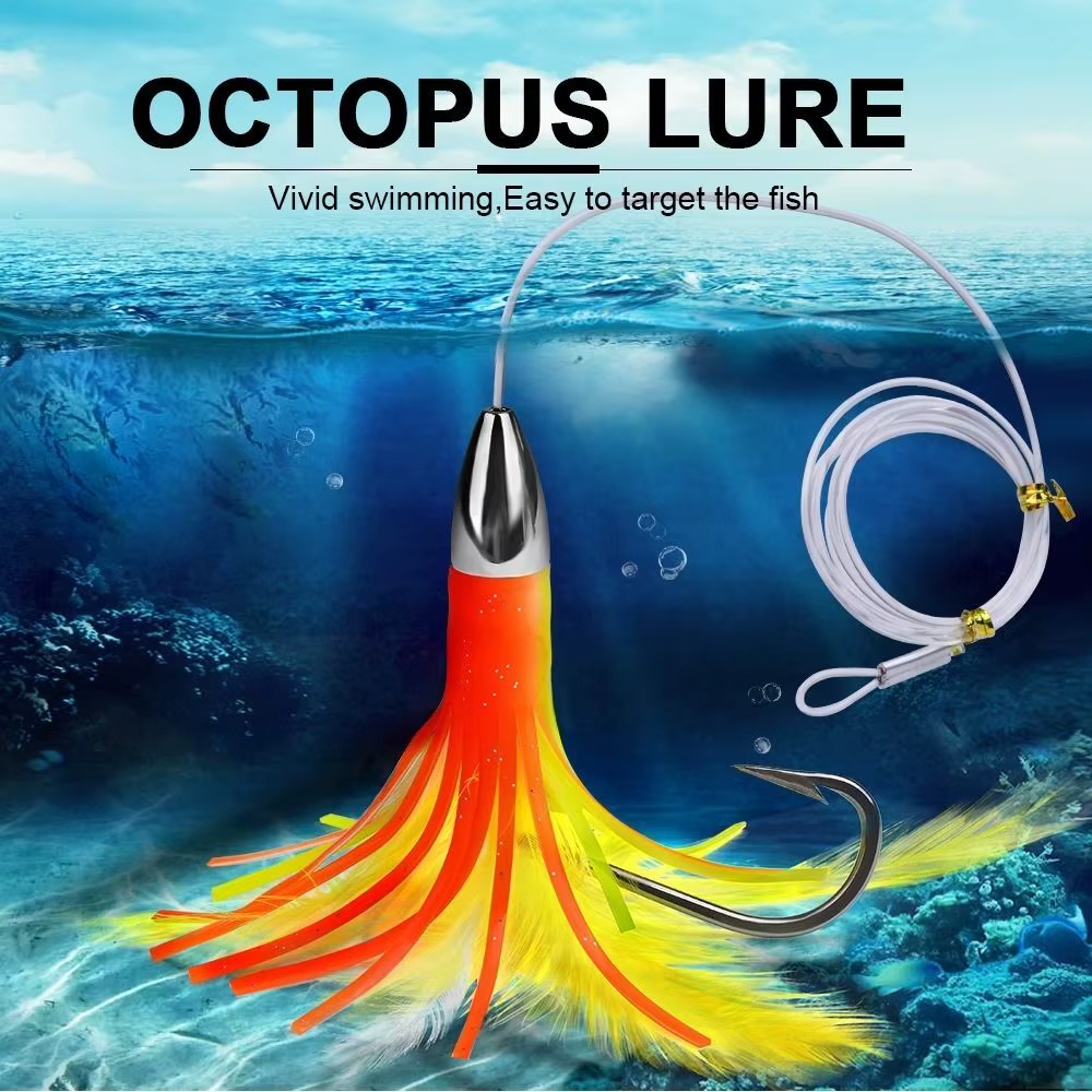 Falda Luminosa Pulpo Silicona – Señuelo Curricán Atún Púrpura - imagen 5