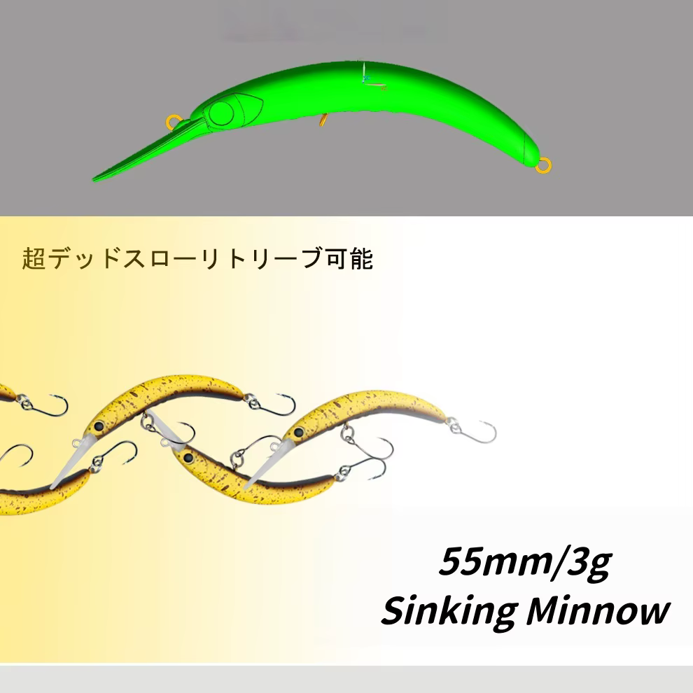 Swolfy Minnow hundimiento – Señuelo para trucha, lucio, perca y lubina - imagen 2