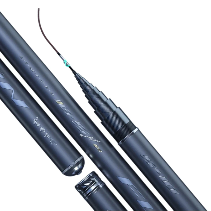 Caña ultraligera portátil de carbono resistente y polivalente