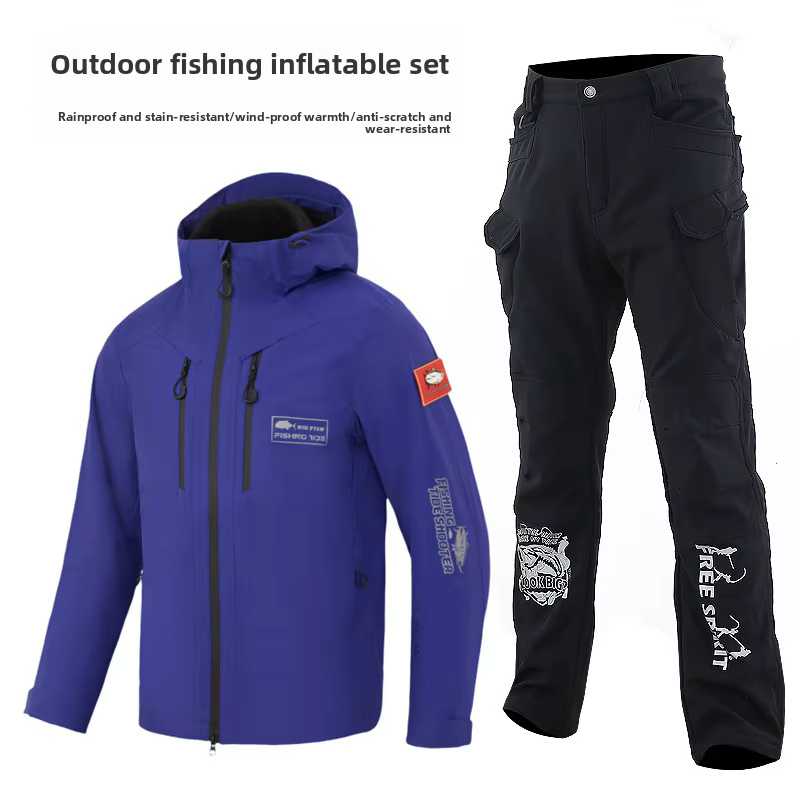 Chaqueta de pesca de invierno dos piezas impermeable extraíble - imagen 2