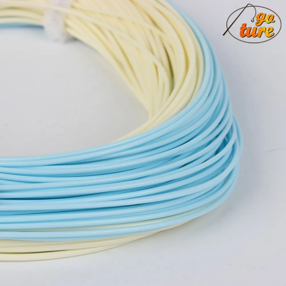Goture Línea de mosca flotante lazos soldados azul claro-amarillo - imagen 3