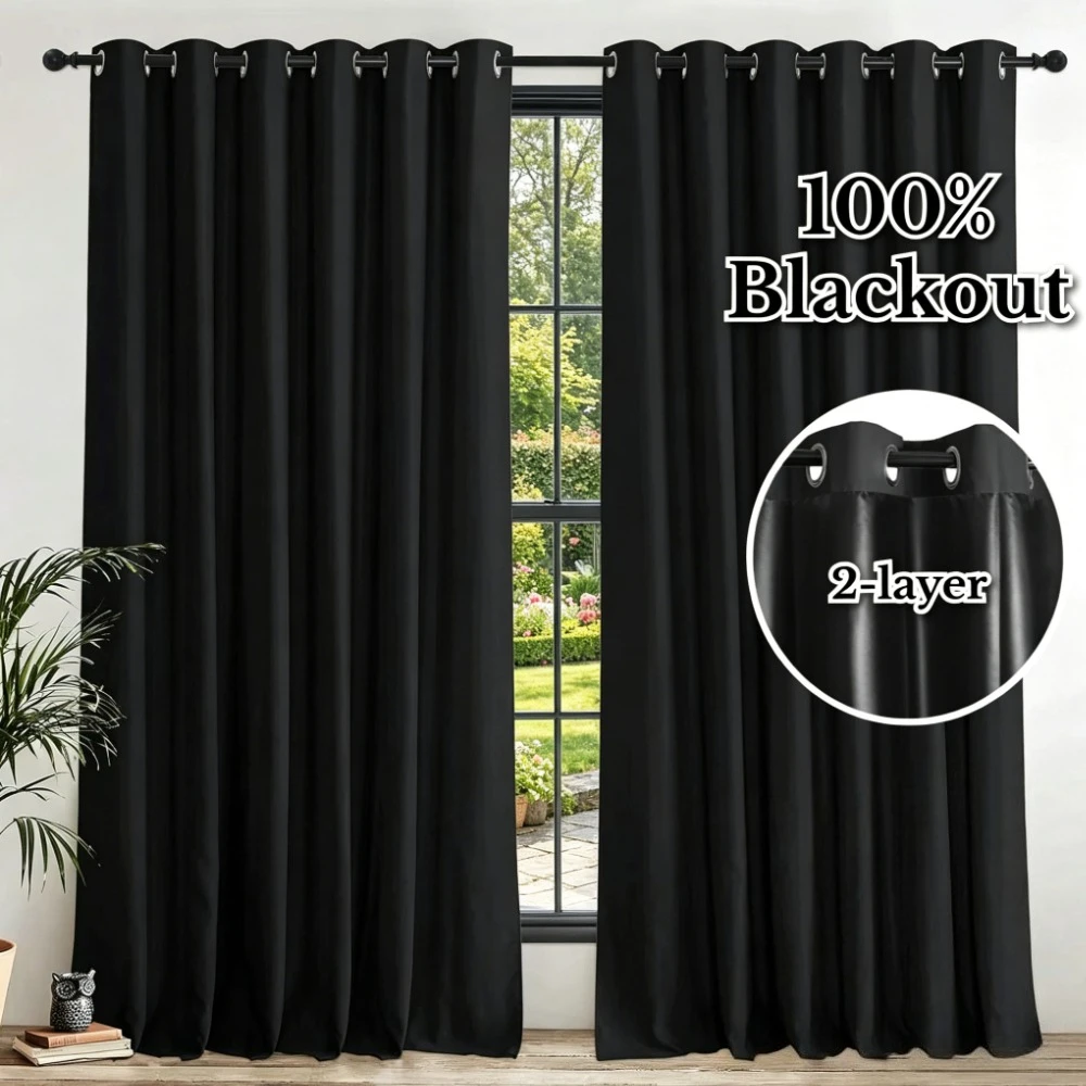 Cortinas opacas con ojales – aislantes térmicas y bloqueo de luz